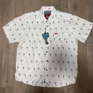 DIXXON The Gnar Tini Mens 2XL Martini Short Sleeve White Skulls NWT
